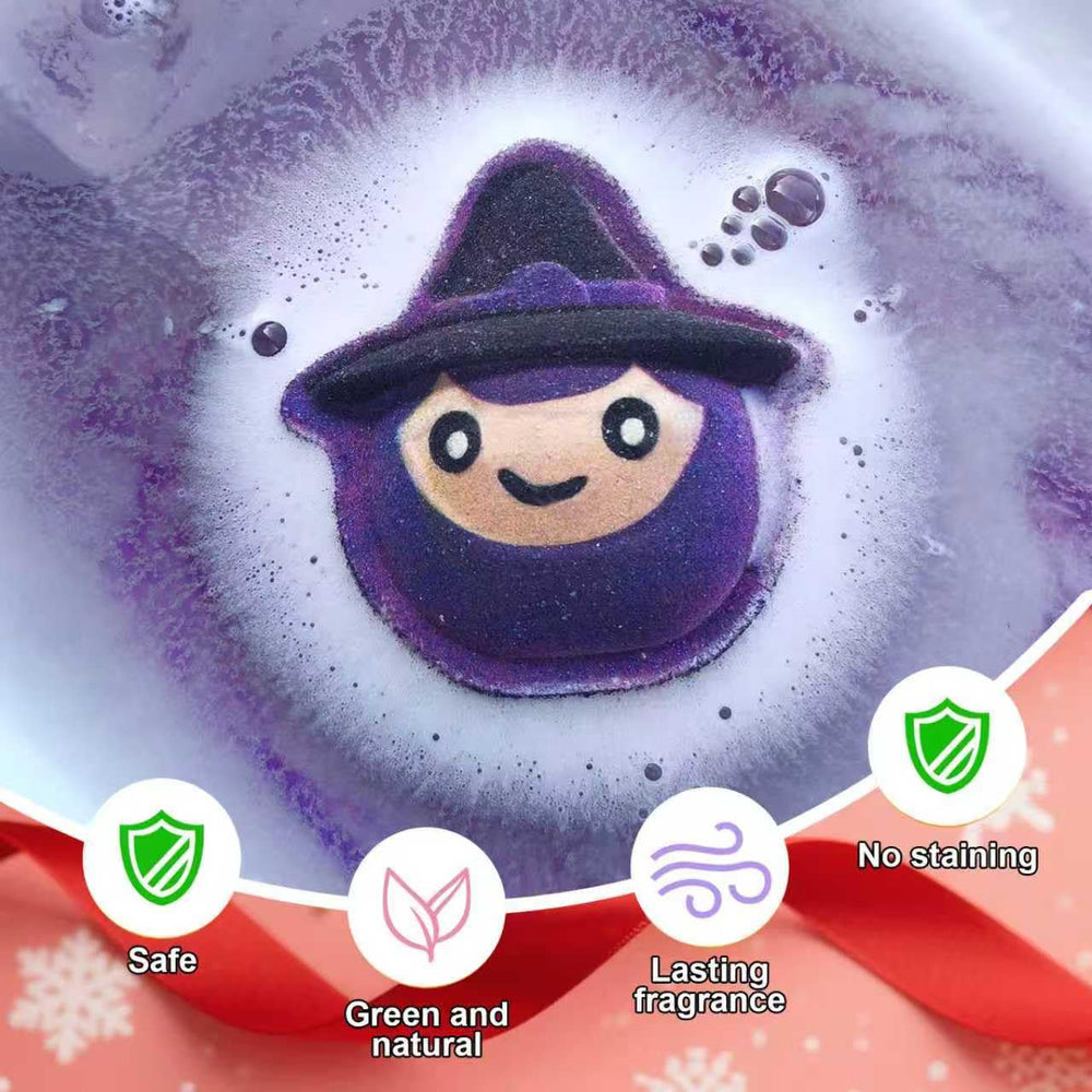 WARMLIFE ghost shape bath bomb adds playful color and kid-friendly fragrance