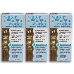 Water Works Hair Color Powder Light Brown pack for at-home touch-ups.