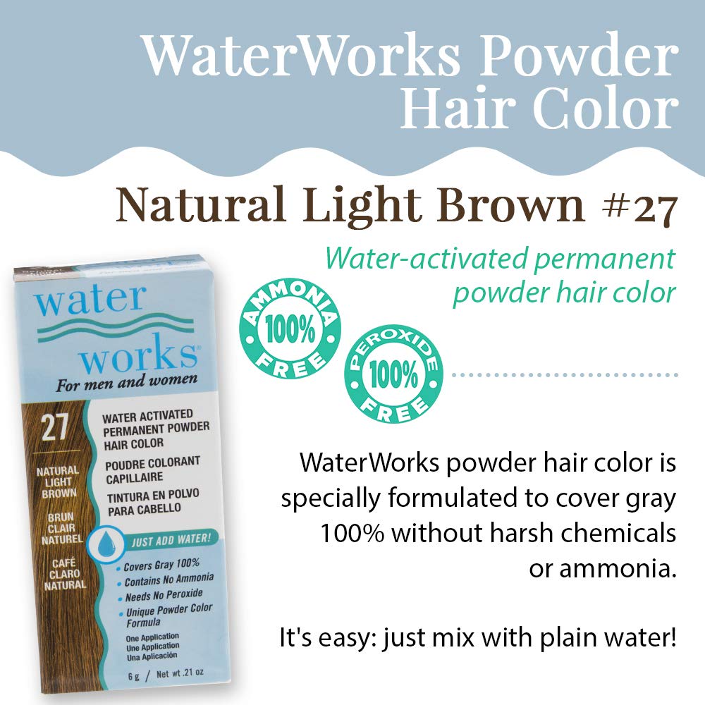 Water Works Light Brown powder texture shows smooth, non-sticky finish.
