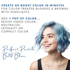 Watercolors by Tressa INTENSE blue hair application demonstrates even coverage