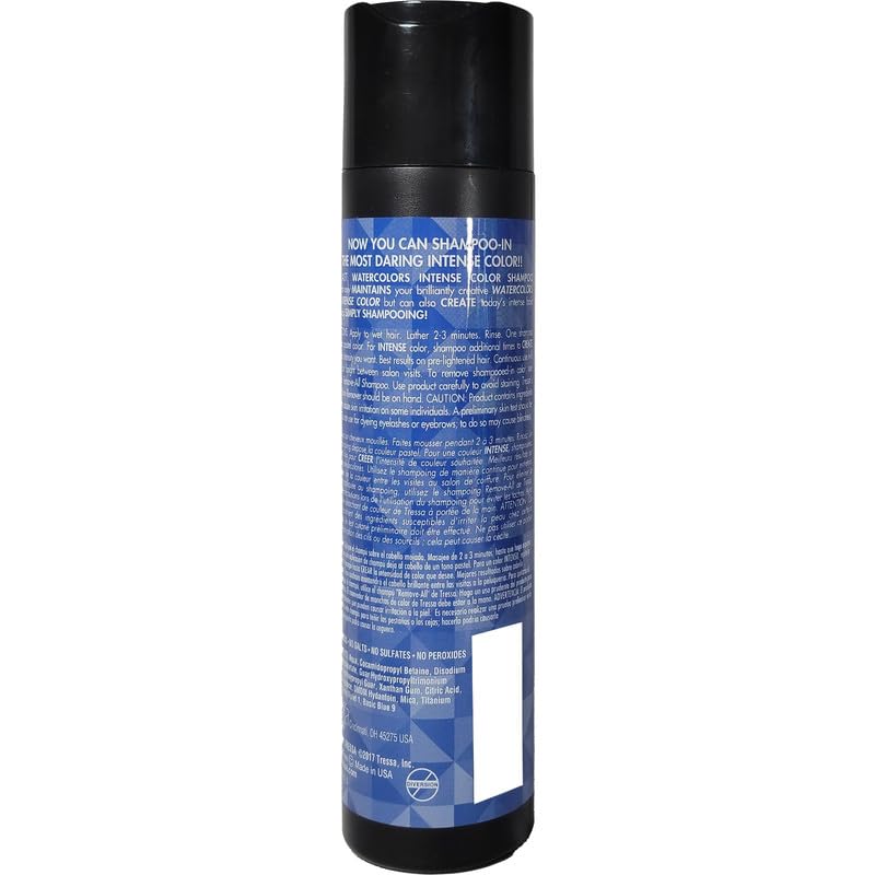 Watercolors by Tressa INTENSE blue sulfate-free formula preserves hair health and tone