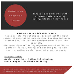 Watercolors color-depositing shampoo foam shows color refresh and shine