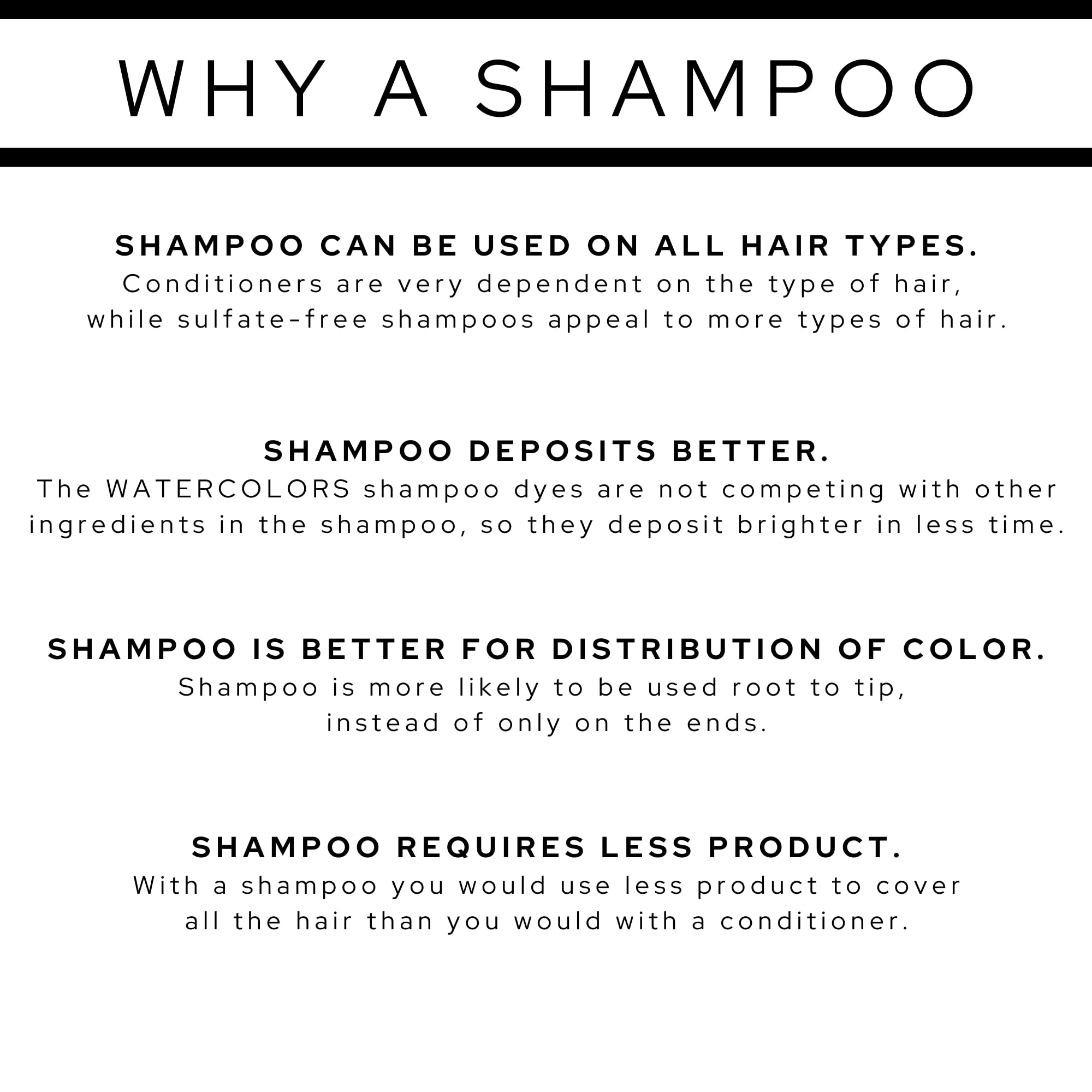 Watercolors color-enhancing shampoo close-up showcases color glow