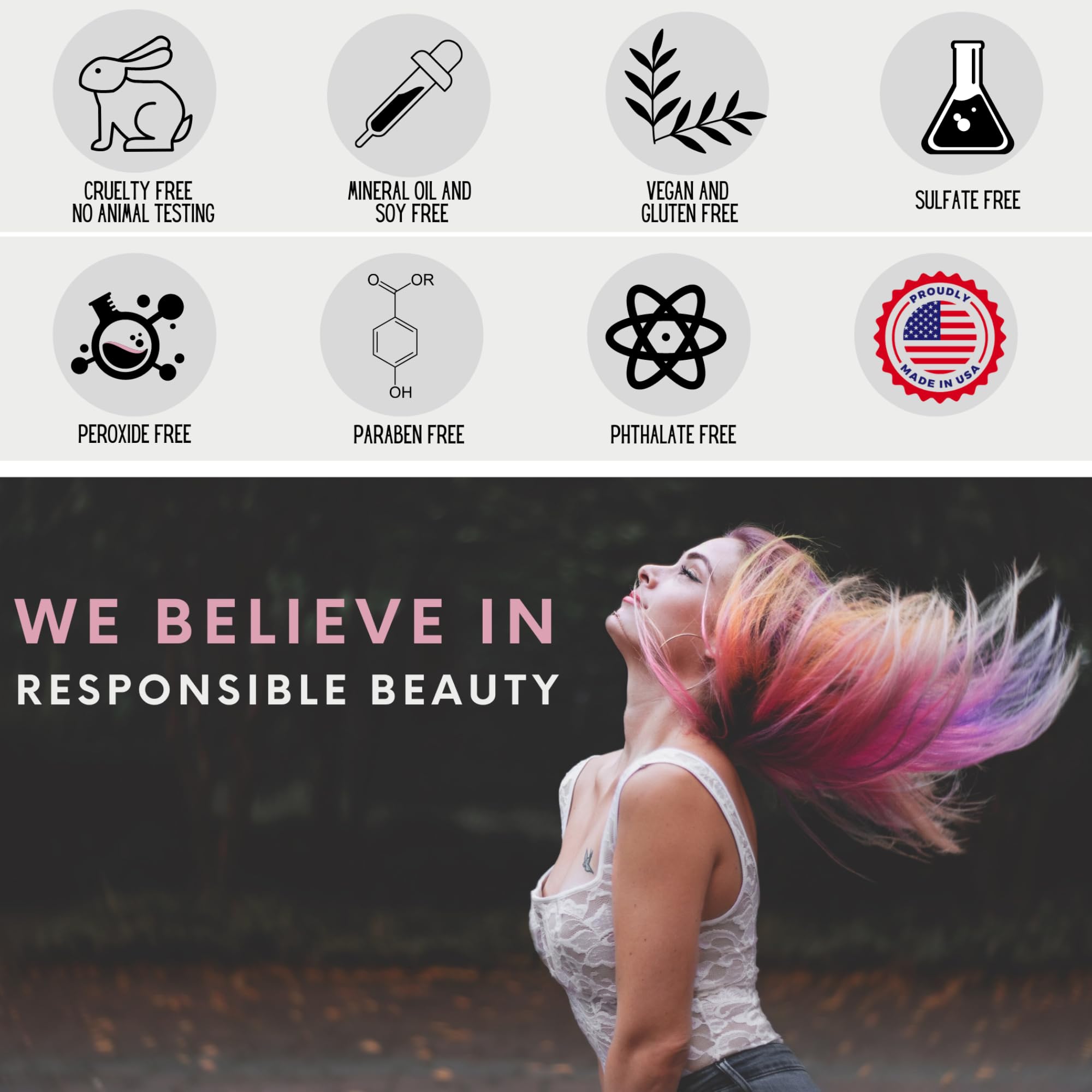 Watercolors Ice Whip used on dry hair for quick frizz control and pigment boost.