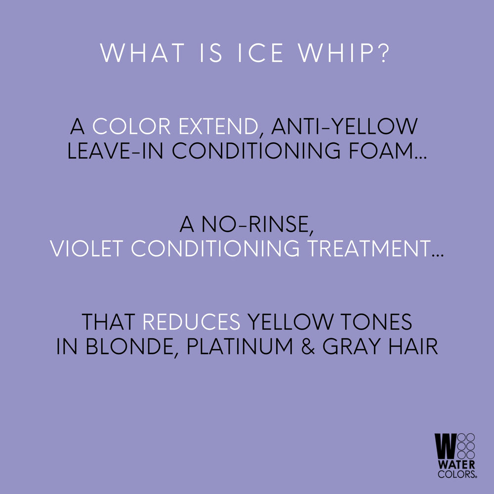 Watercolors Ice Whip close-up showing foamy texture and icy pigments for cool-toned hair.