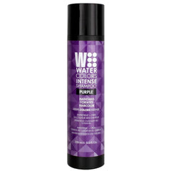 Watercolors intense color depositing shampoo purple bottle displaying vibrant color retention.