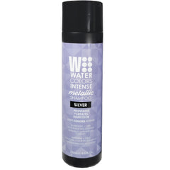 Watercolors Silver color depositing shampoo bottle for color refresh between salon visits.