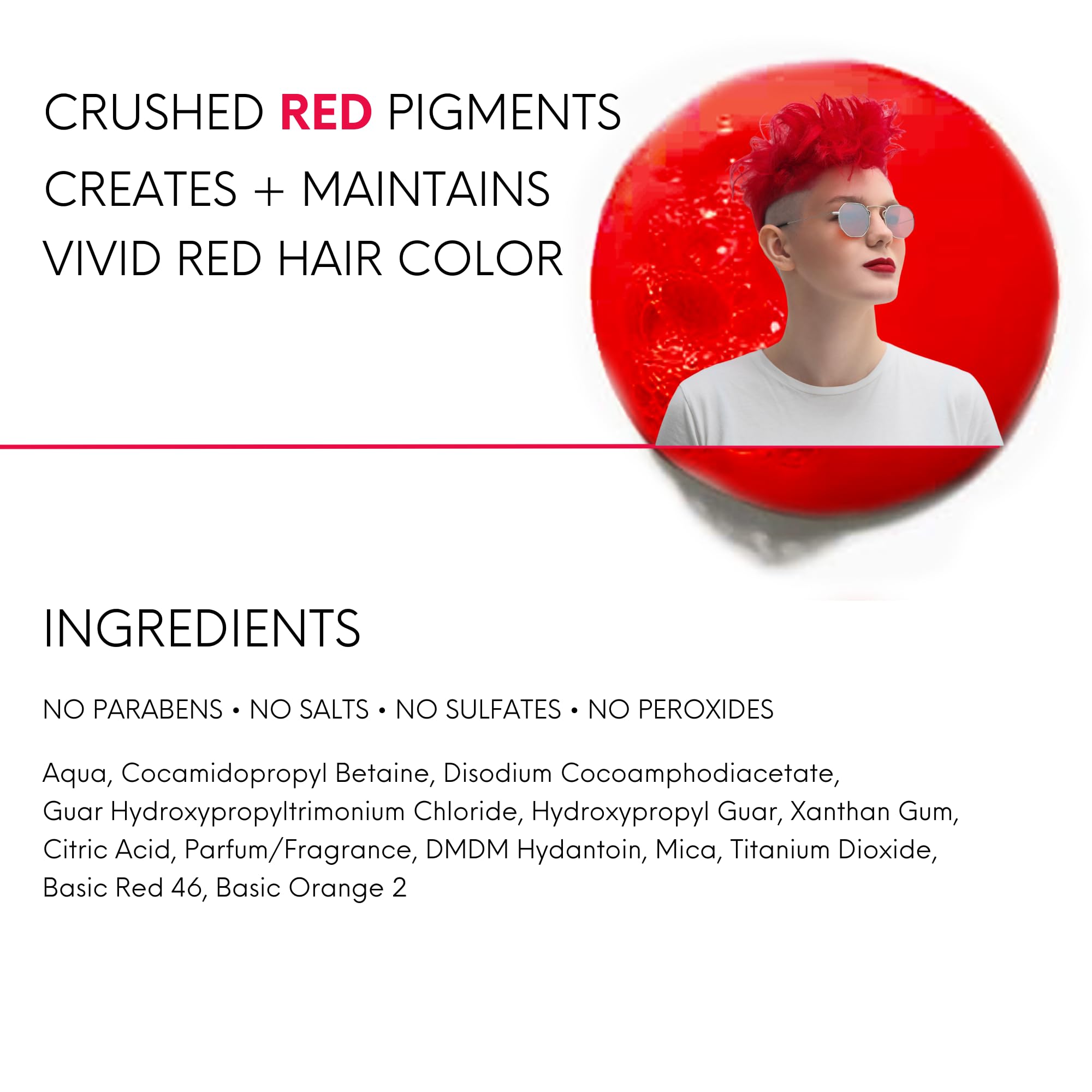 Applying Watercolors Intense Red to hair for a quick color boost.