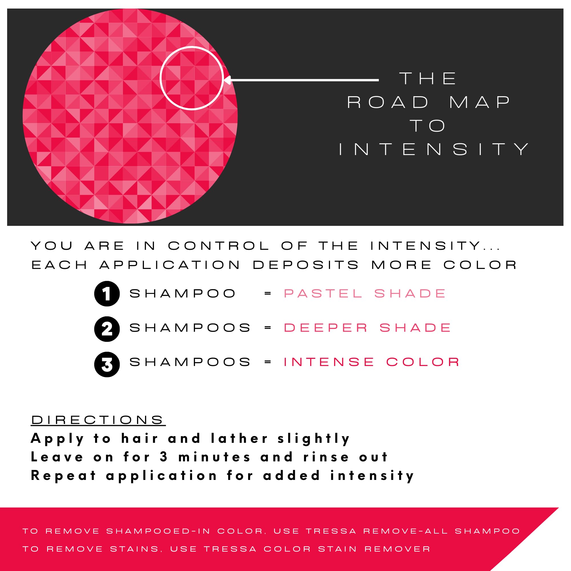 Shampoo lather from Watercolors Intense Red delivers conditioning and color in one wash.
