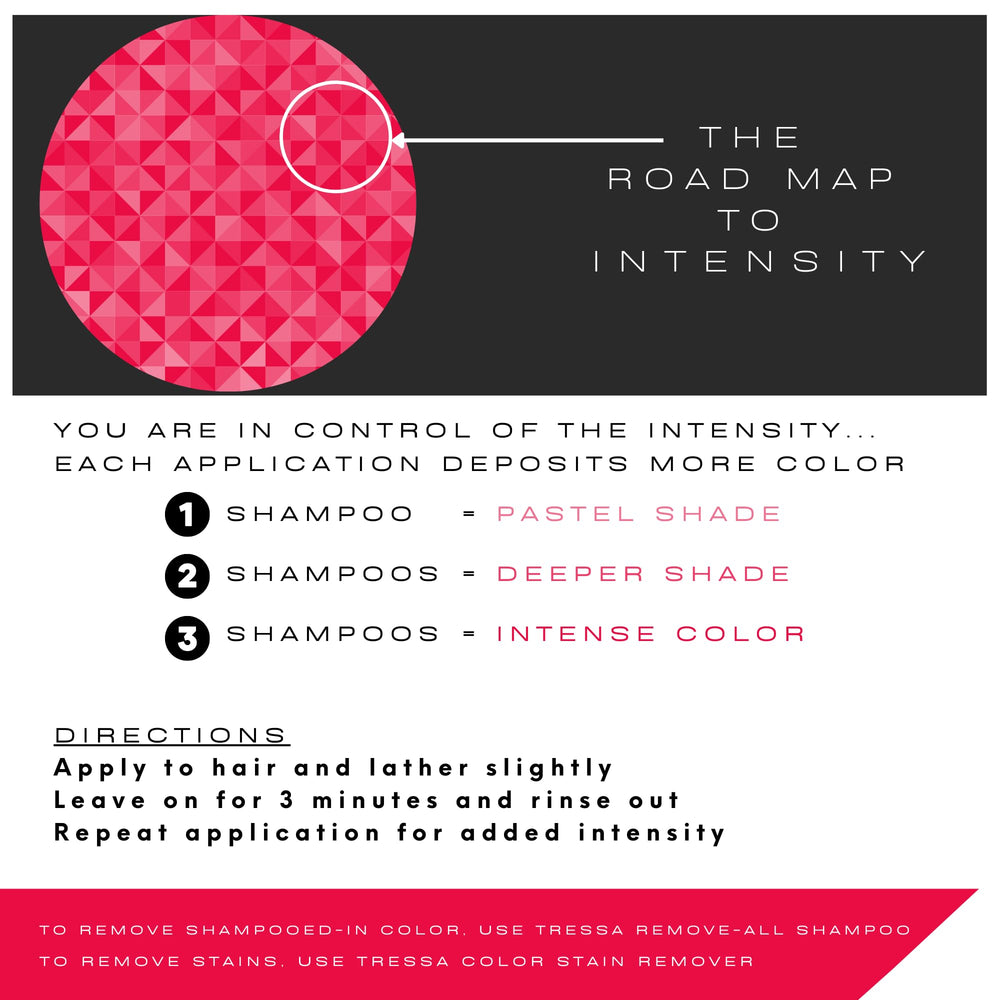 Shampoo lather from Watercolors Intense Red delivers conditioning and color in one wash.