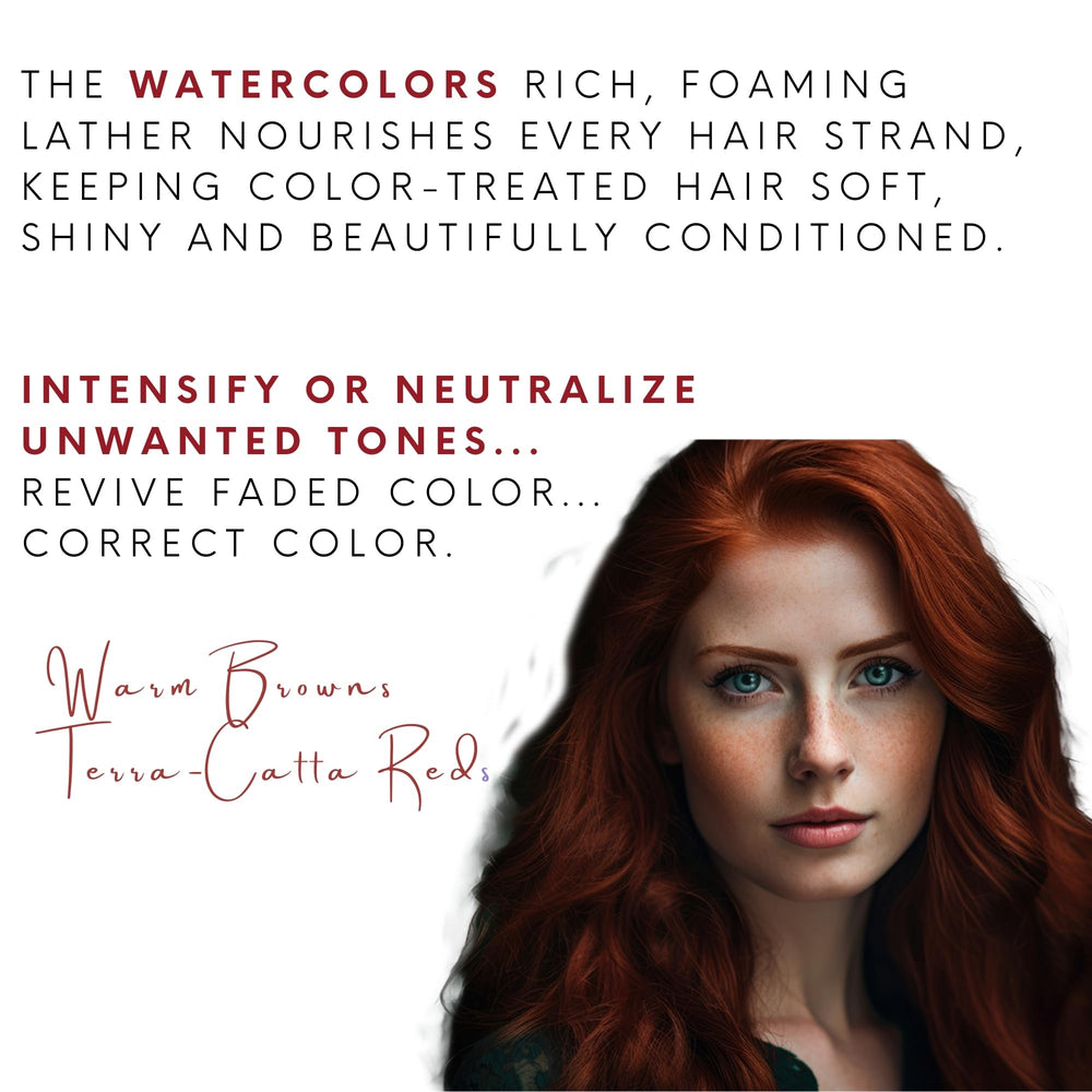 Watercolors by Tressa toned hair after use showing preserved hue and shine.