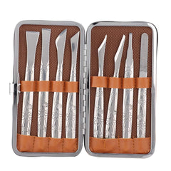 Watris Veiyi 8PCS Pedicure Kit in PU leather case open for easy storage and quick access