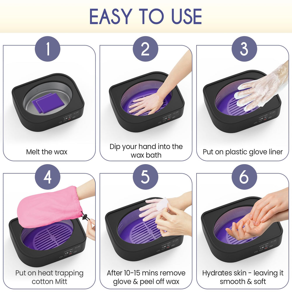 Wattne paraffin kit includes mitts and booties for spa use.