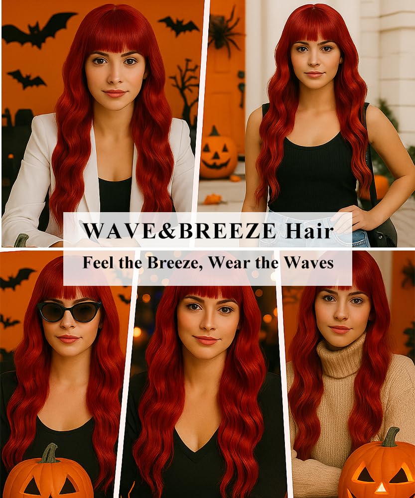 Wave&Breeze party-cosplay-ready red wig illustrates bold looks with ease