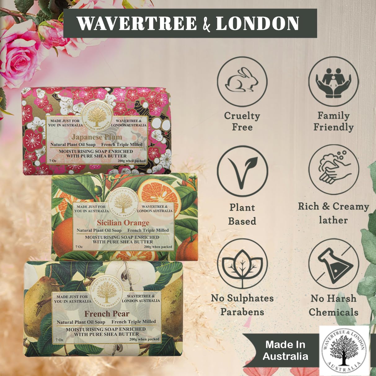 Wavertree & London trio gift box open showing three bars