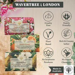 Wavertree & London trio gift box open showing three bars