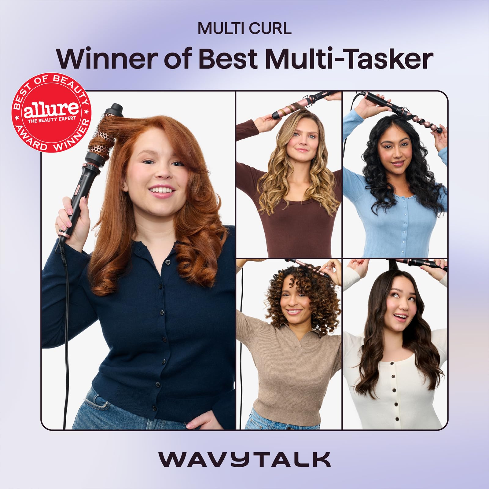 Wavytalk 05-1inch tapered barrel for versatile curl shapes.