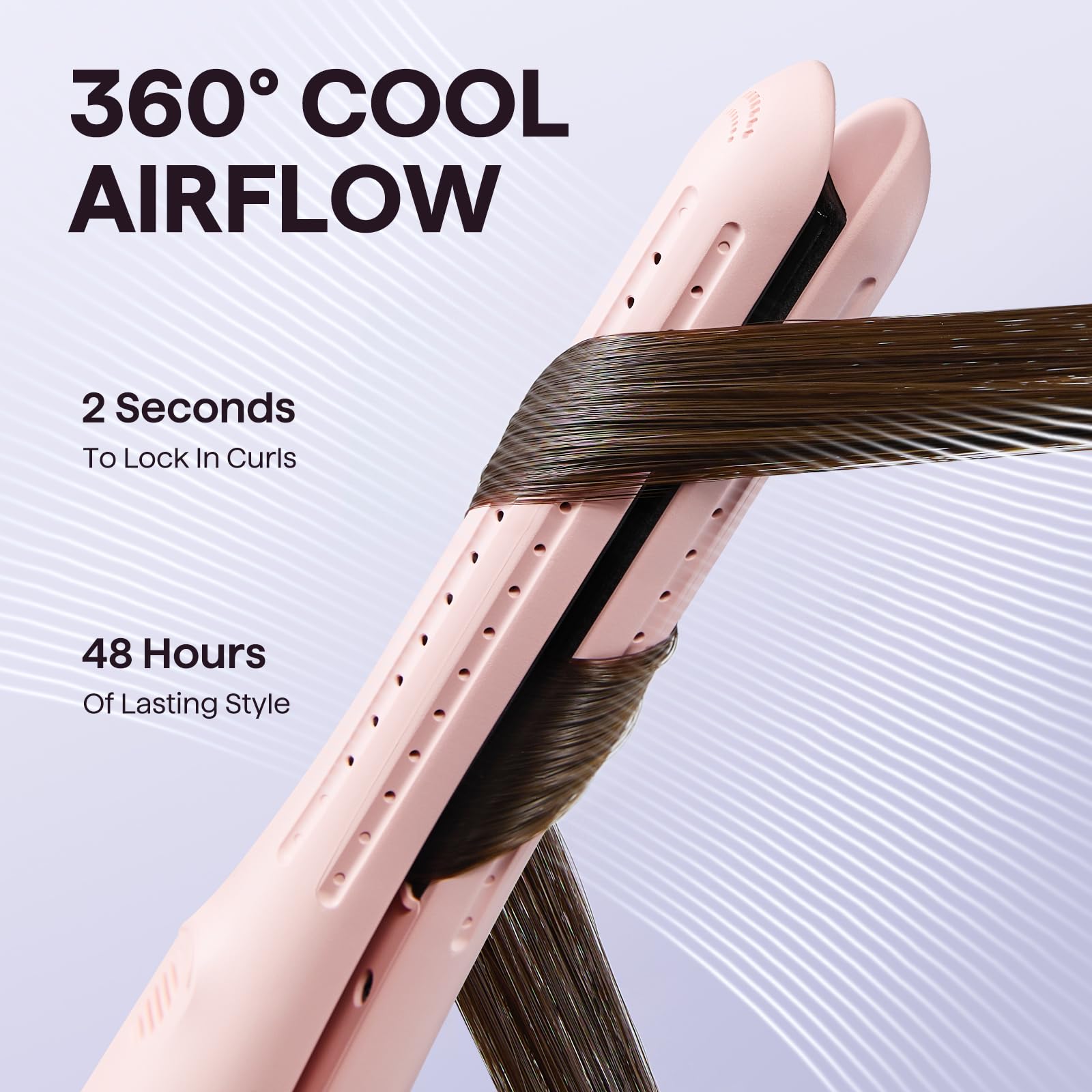 Wavytalk 360 cool air flat iron for curls and straightening.