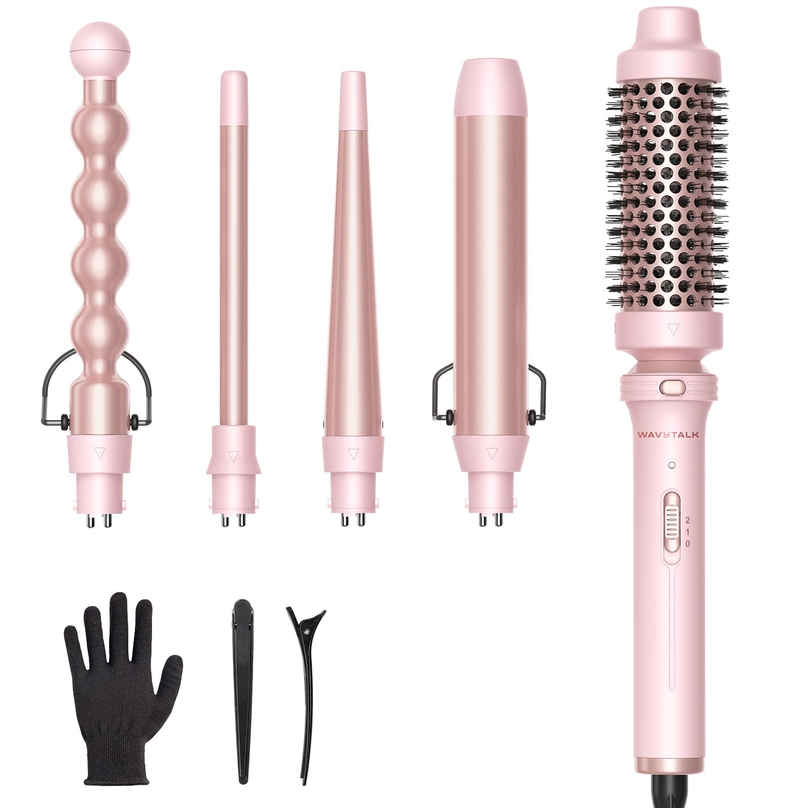 Wavytalk 5-in-1 with 1-inch bubble barrel for voluminous curls.