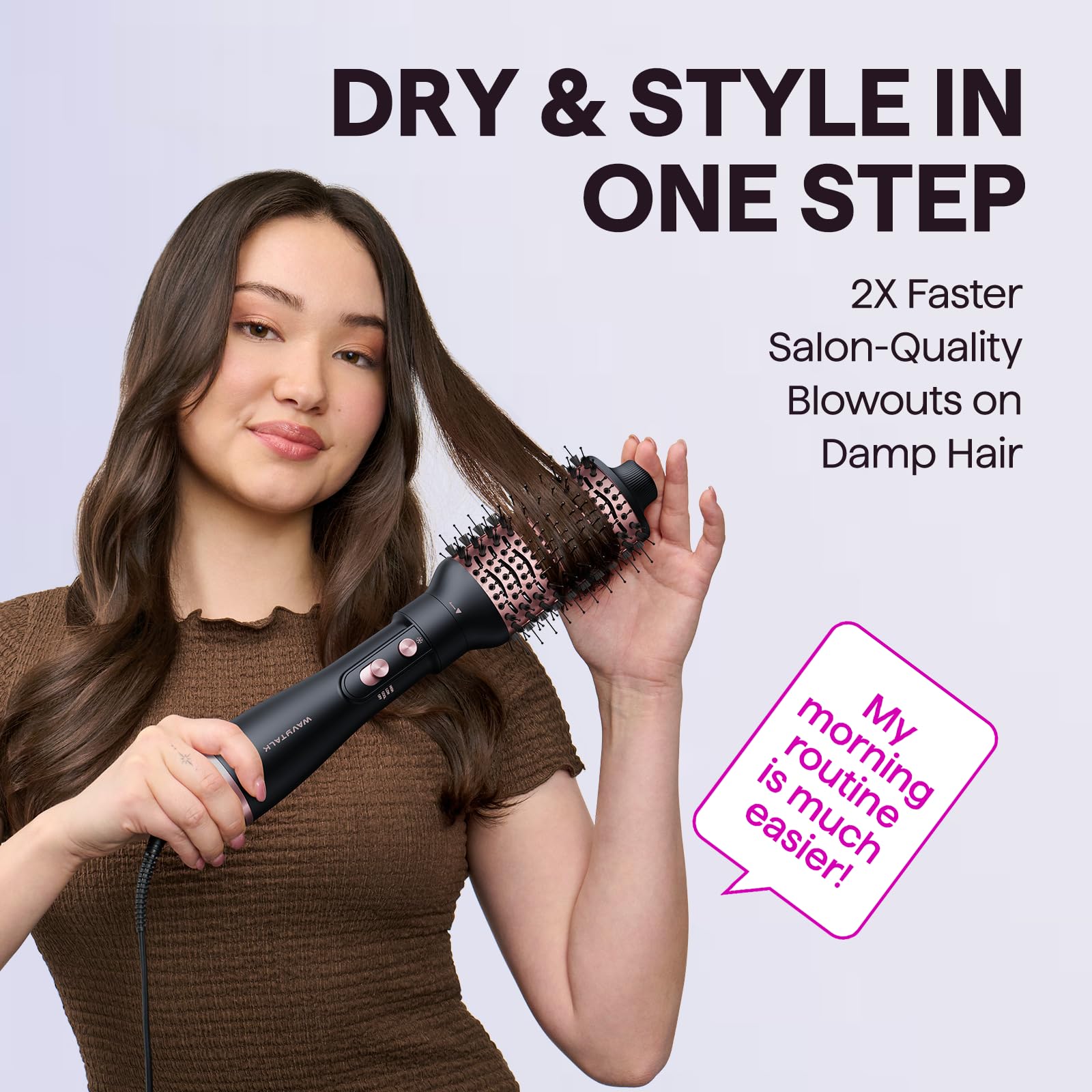 Wavytalk Air Sculpt 4-in-1 round brush creates smooth, frizz-free blowouts
