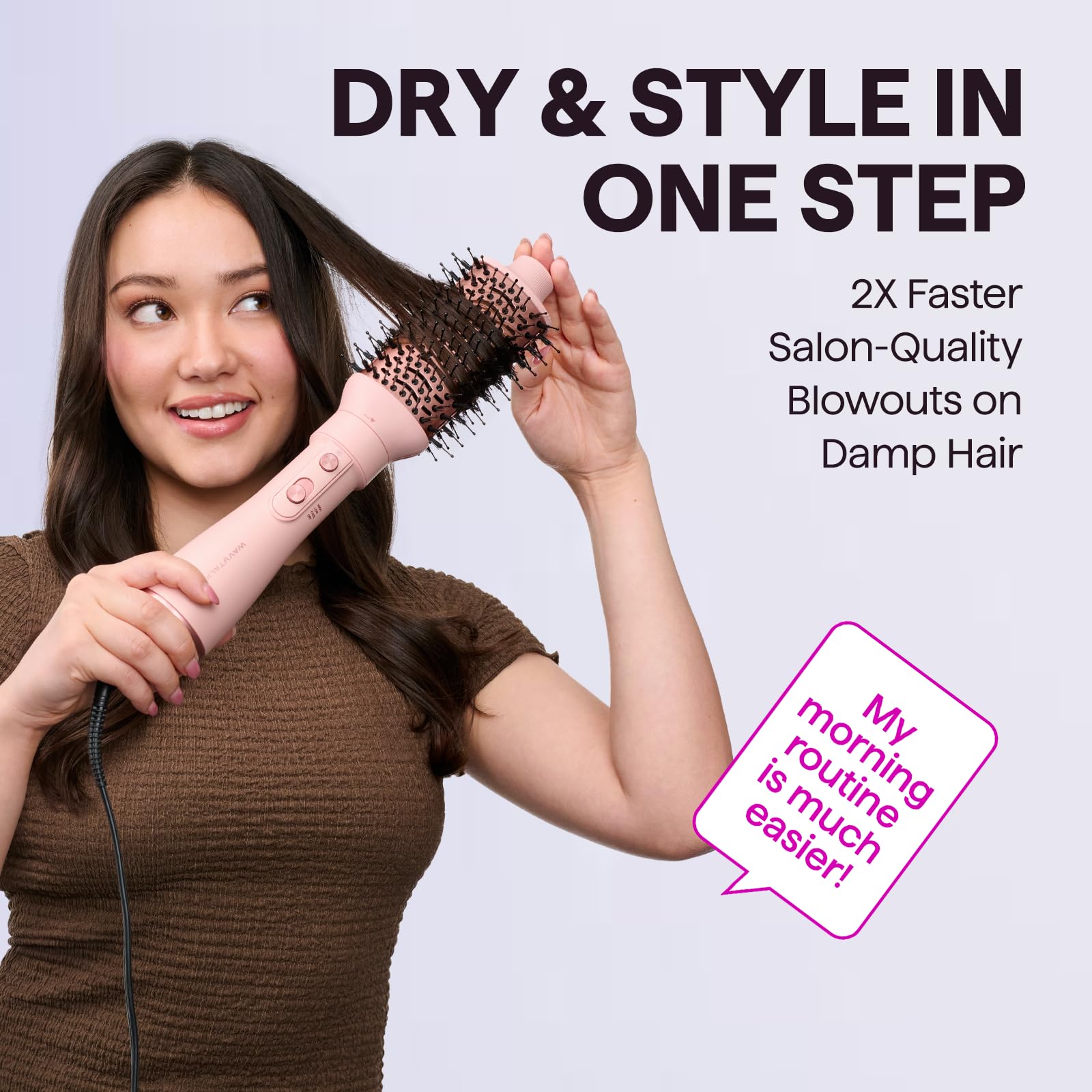 Wavytalk Air Sculpt round thermal brush image for smooth, polished blowouts