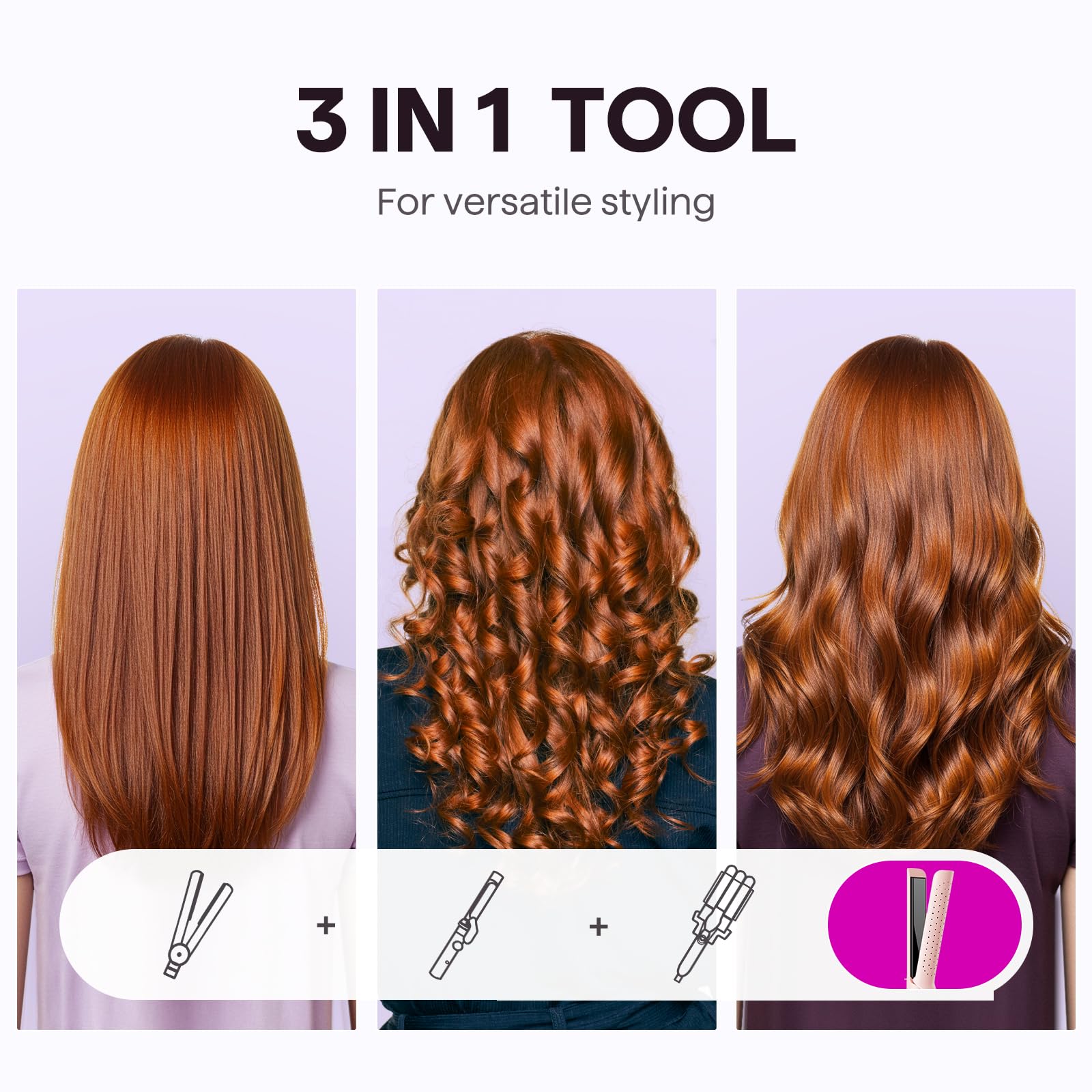 Wavytalk Airflow Styler 360° cool air image highlights hair protection during styling.