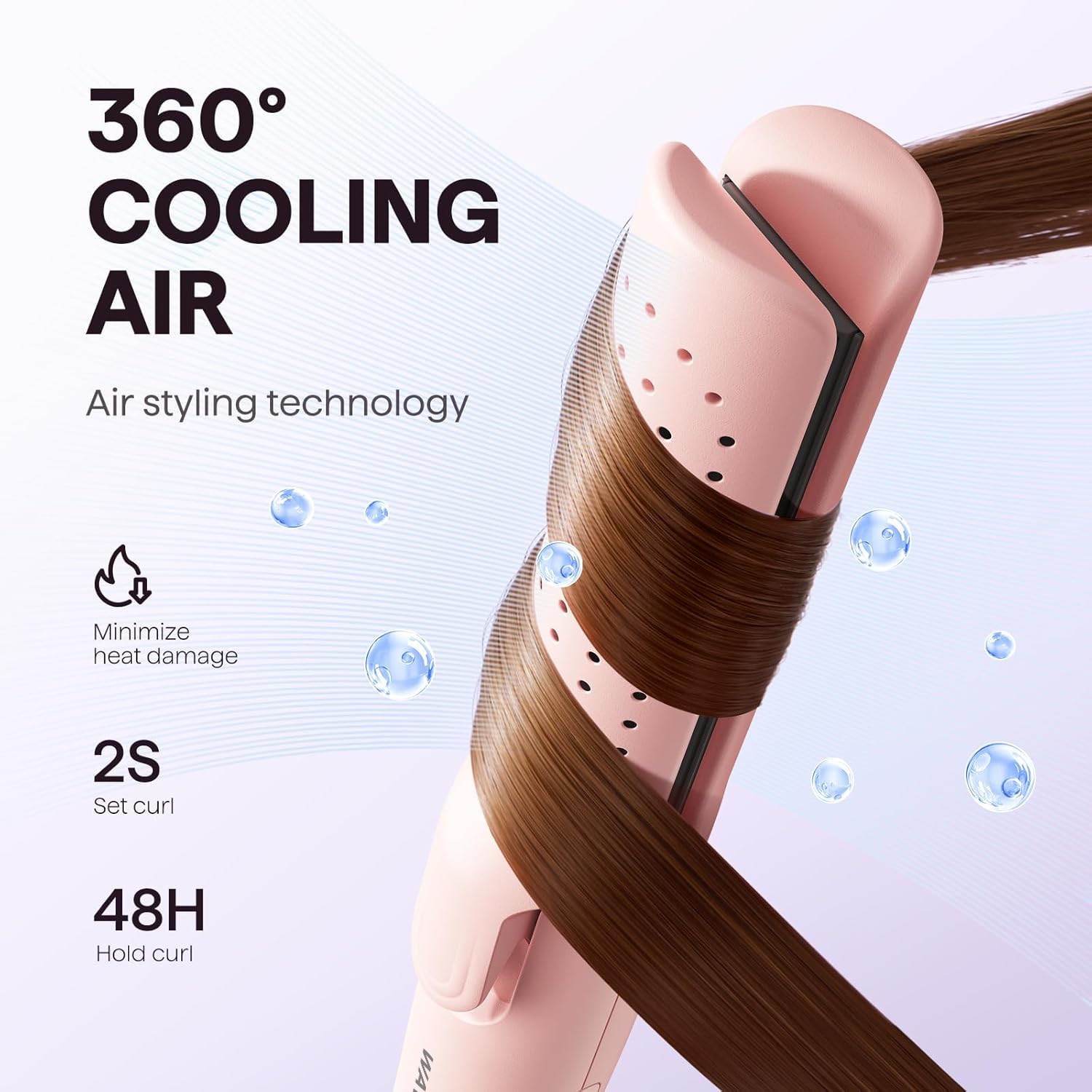 Wavytalk Airflow Styler 3D floating plates glide smoothly to prevent pulling.