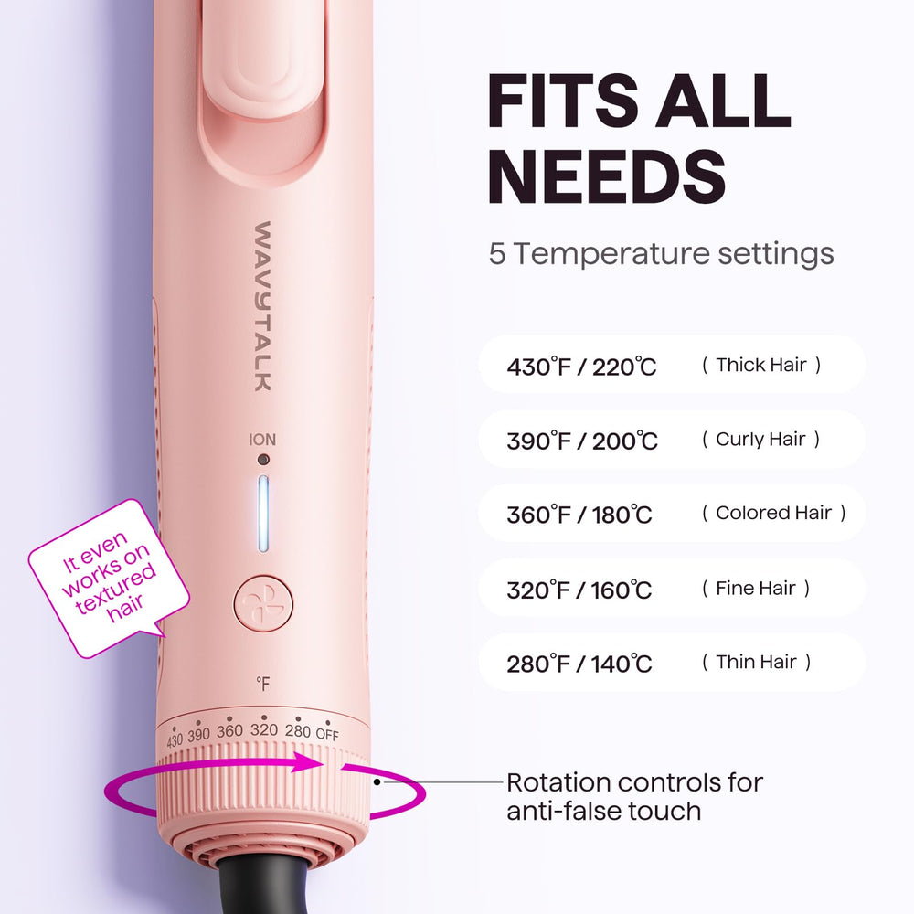 Wavytalk Airflow Styler 3D-floating plates enable tug-free glide.