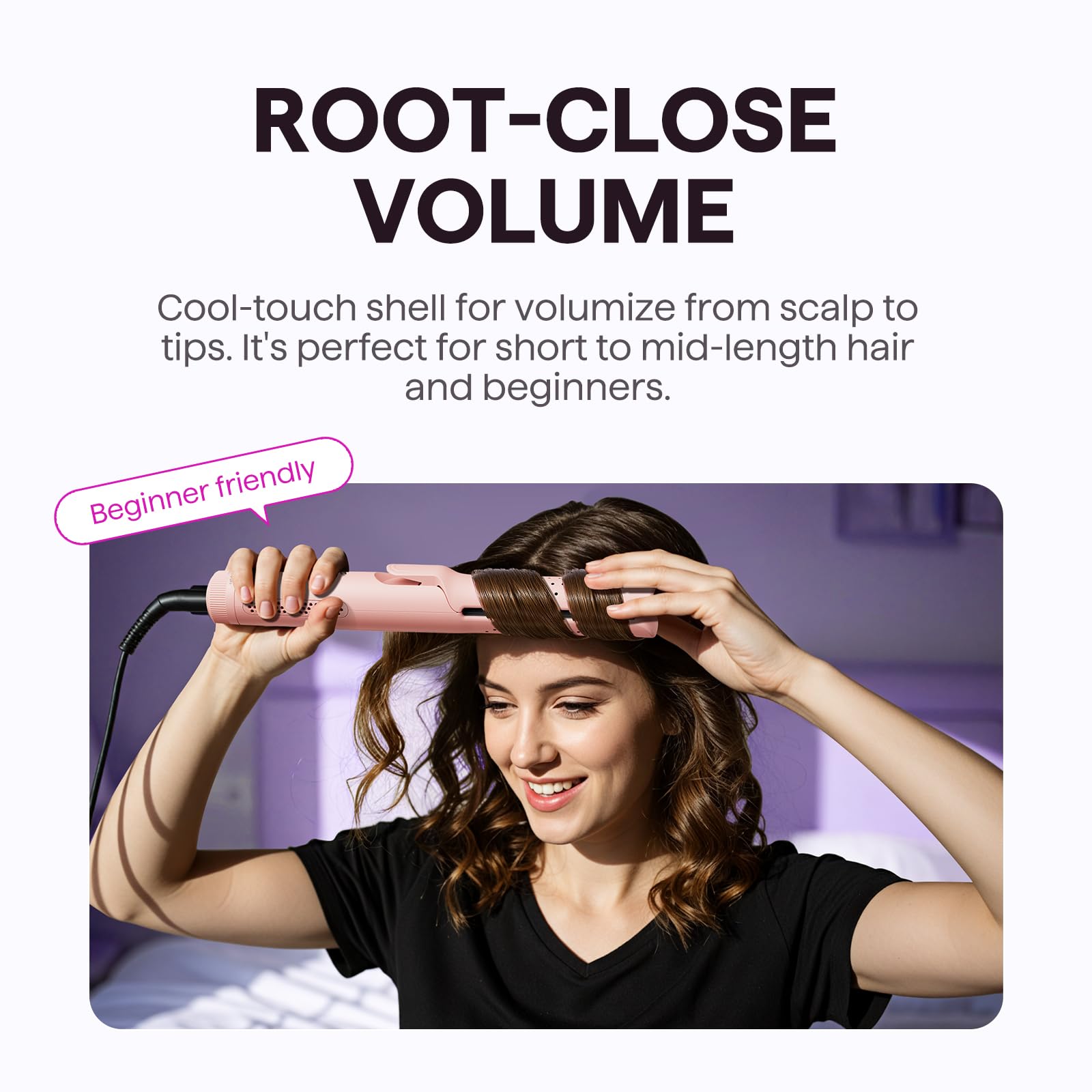 Wavytalk Airflow Styler rotating temperature dial enables easy heat control.
