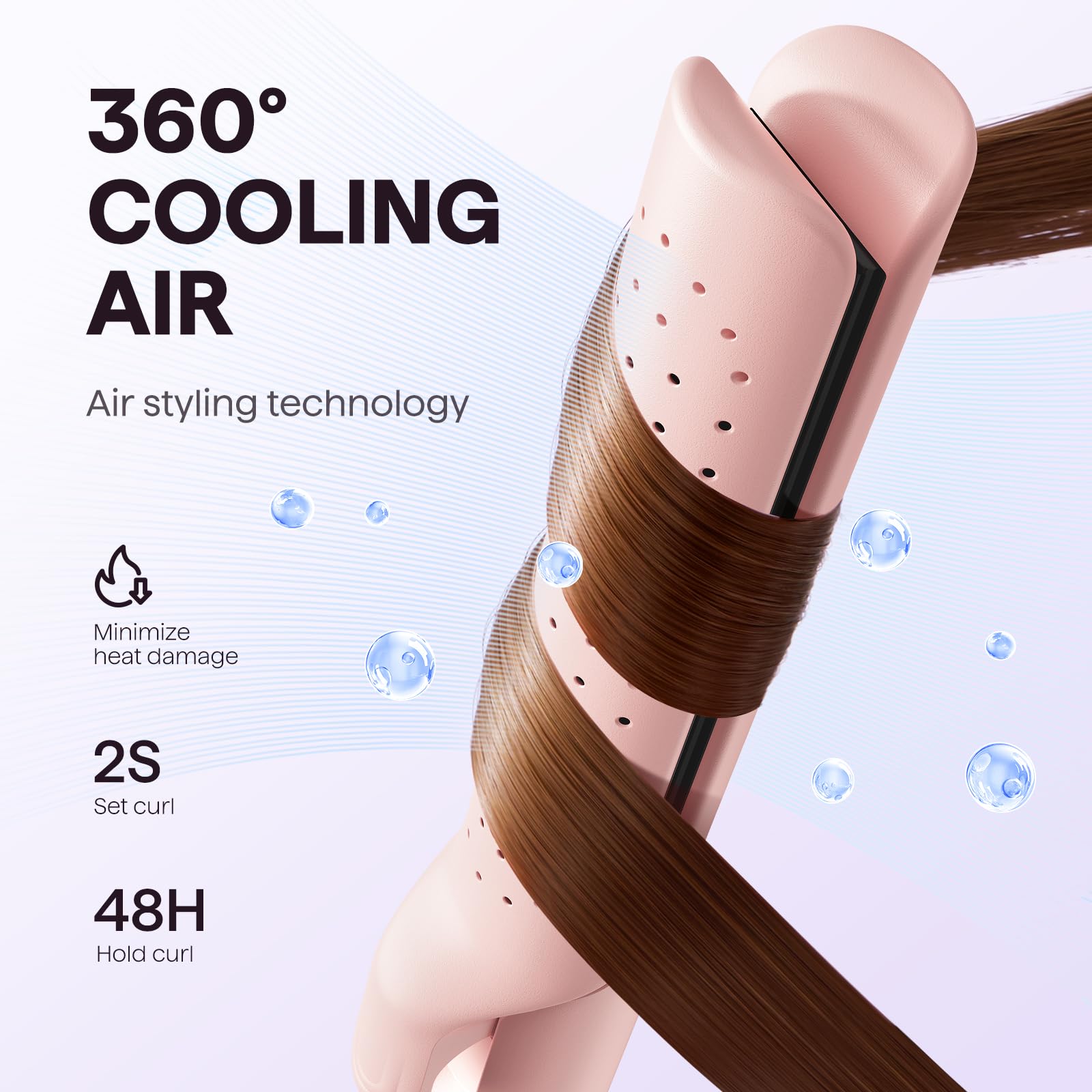 Wavytalk Airflow Styler rotating temperature dial demonstrates easy, safe adjustments.