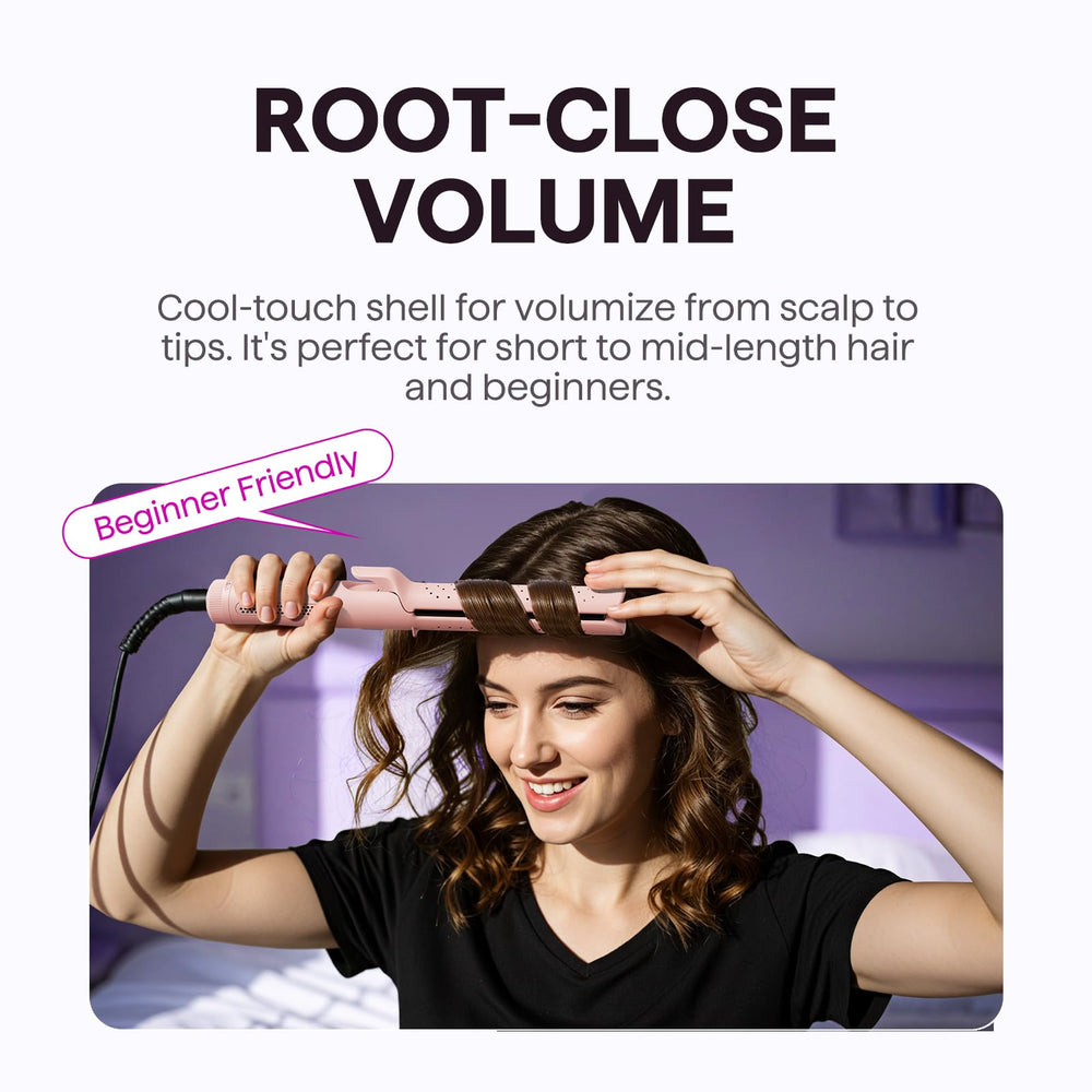 Wavytalk Airflow Styler thumb grip offers comfortable control during styling.