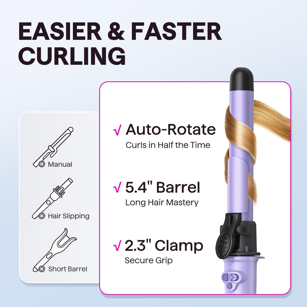 Wavytalk automatic curling wand with a simple reset button enables quick, interruption-free styling.