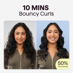 Wavytalk automatic curling wand used on long hair for salon-quality curls