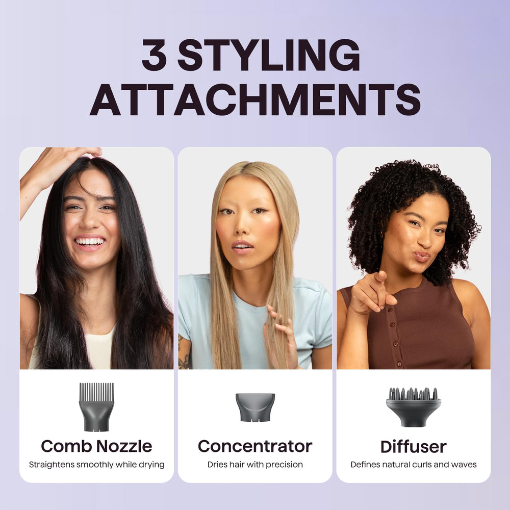 Wavytalk Blow Dryer in use with diffuser delivers defined curls and minimized frizz.