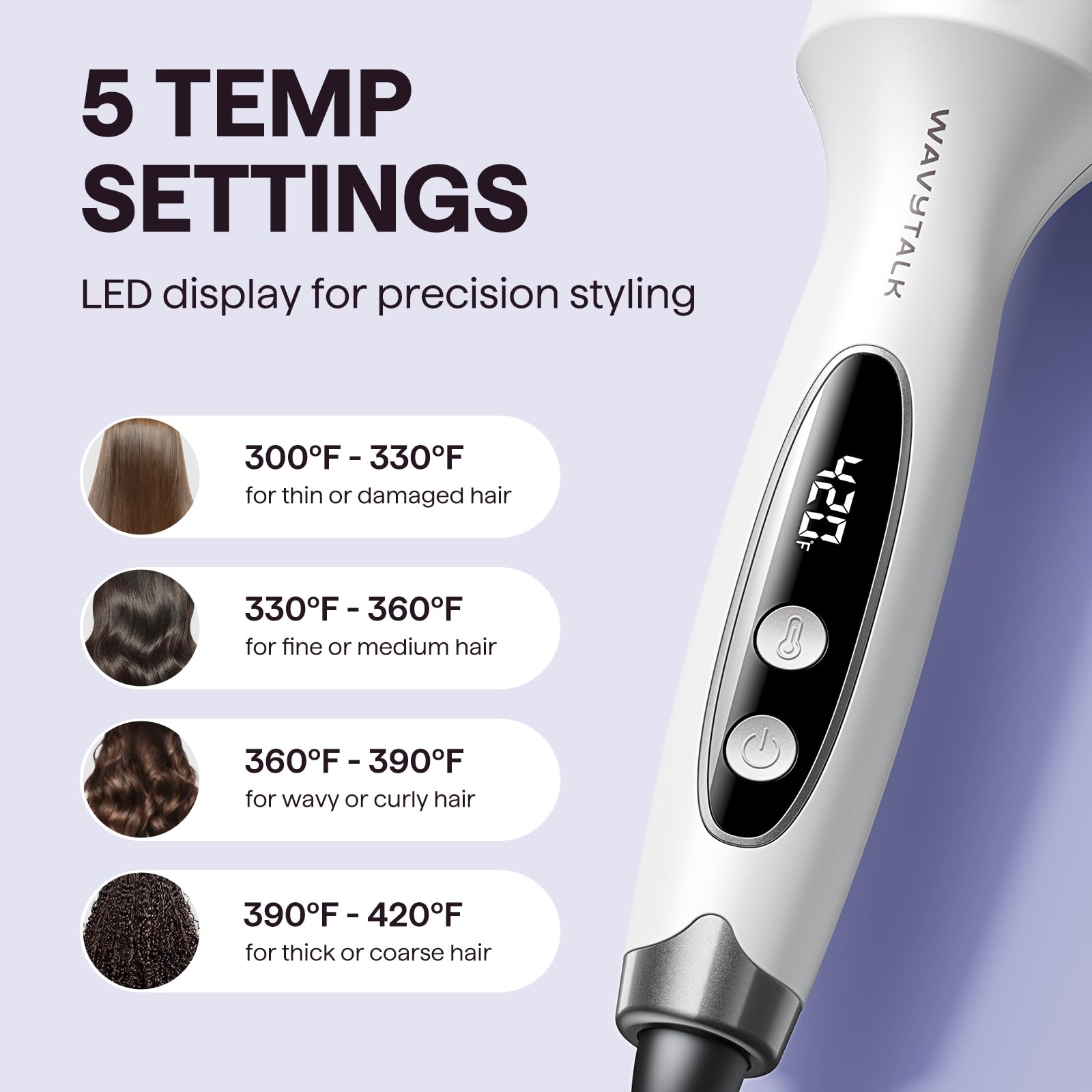 Wavytalk Blowout Boost with two PTC heaters speeds styling and reduces pass over time