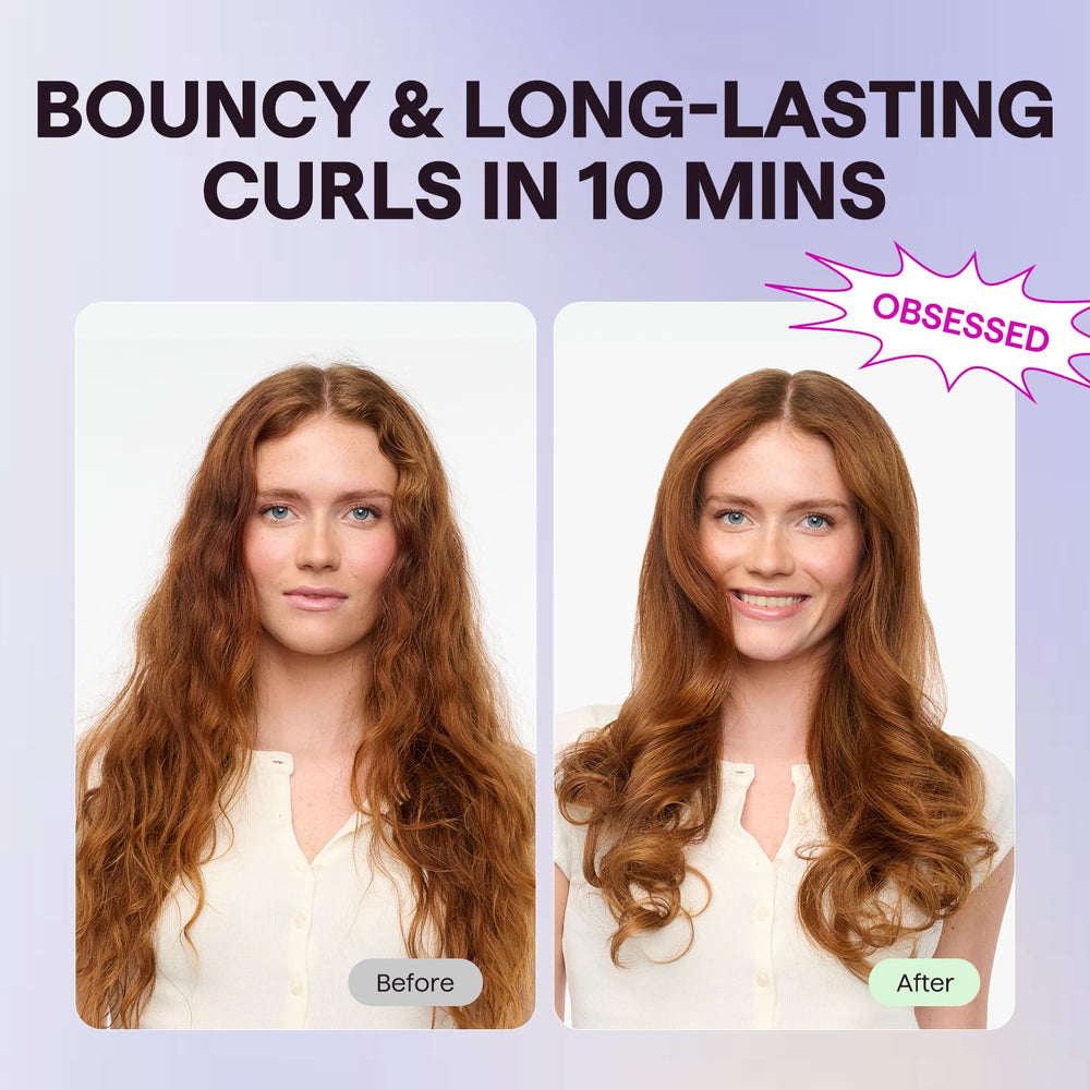 Wavytalk ceramic barrel with negative ions close-up for frizz control