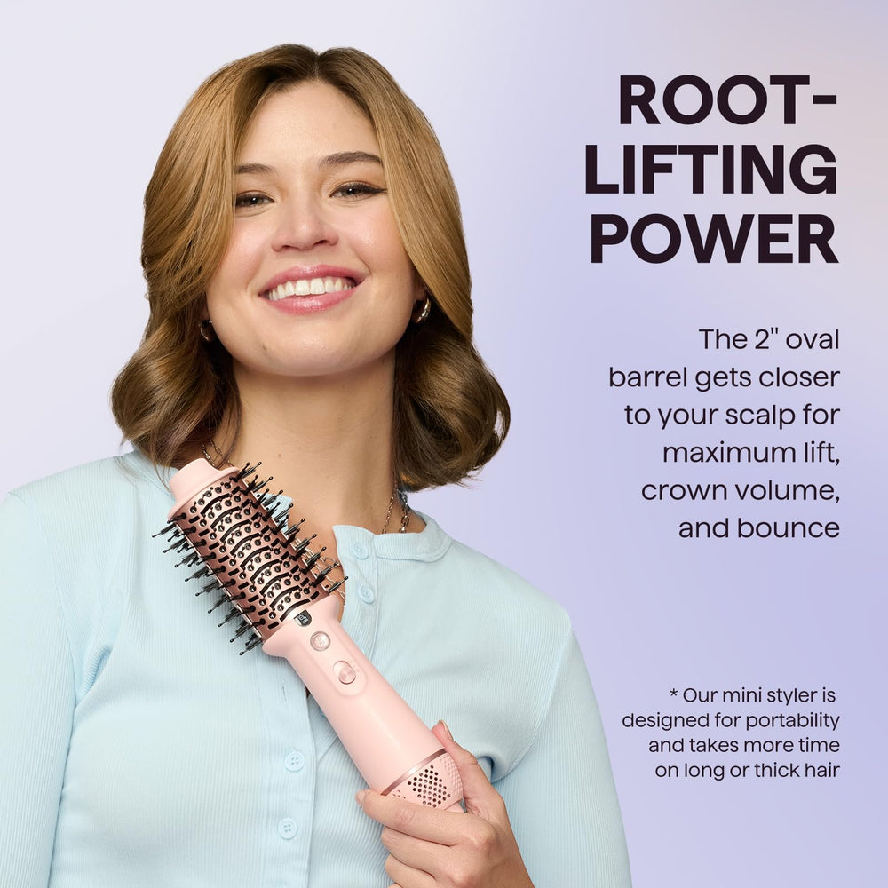Wavytalk ceramic-titanium barrel provides even heat for gentle styling.