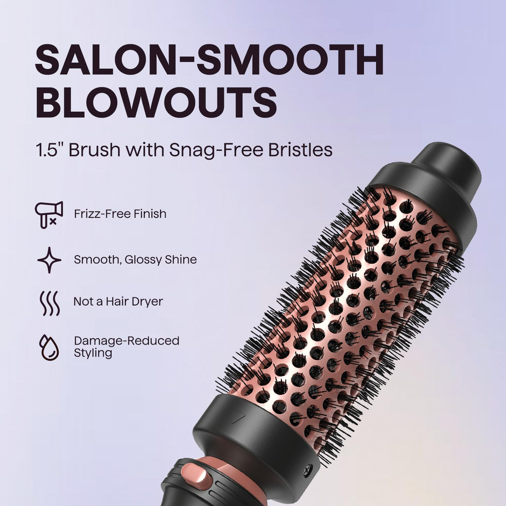 Wavytalk curling brush in action demonstrates smooth glide for voluminous, blowout-like fullness