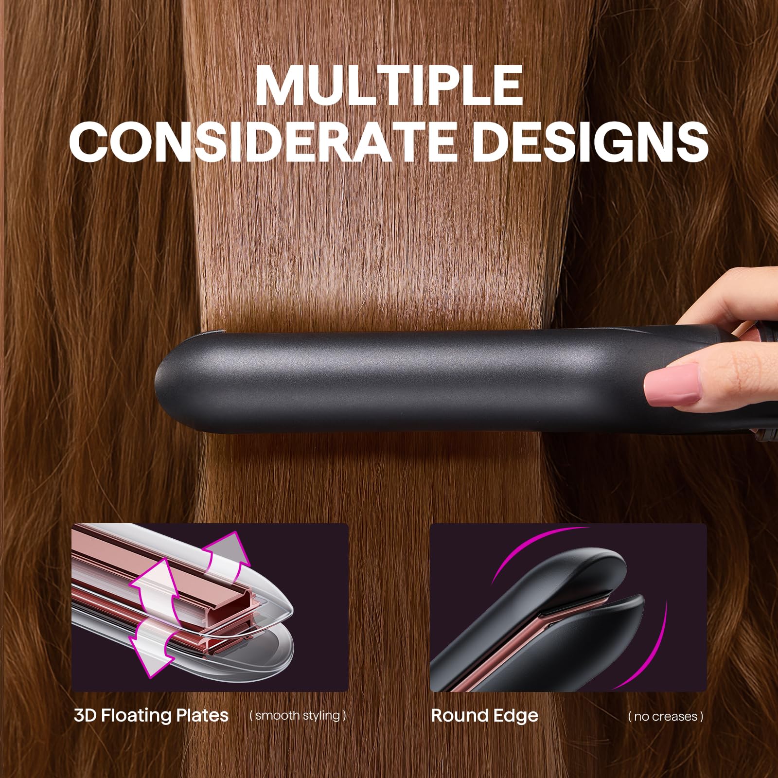 Wavytalk curling iron 1.25-inch close-up highlights smooth curls and controlled heat.