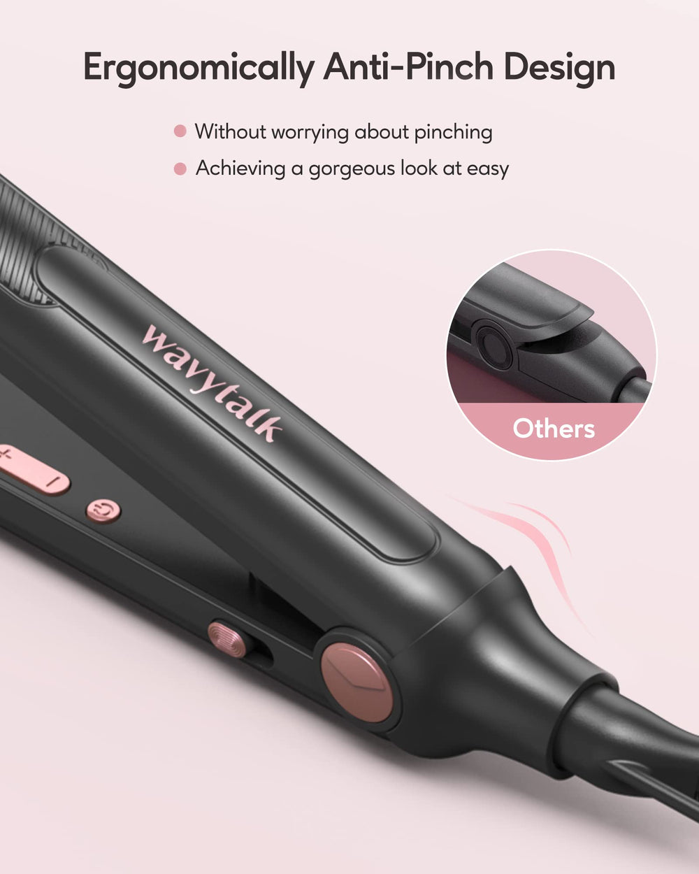 Wavytalk curved-design-curl highlights crease-free curls for short hair