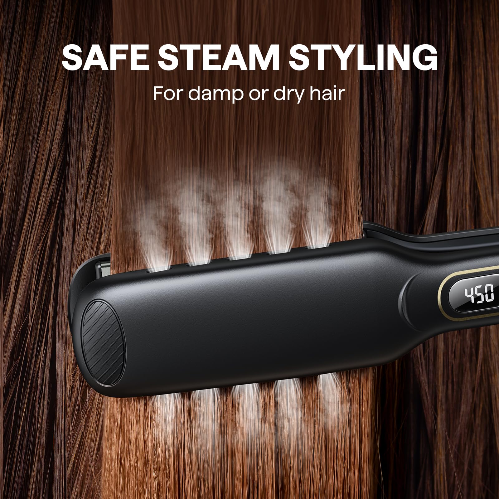 Wavytalk dual-voltage flat iron ideal for travel with safety lock