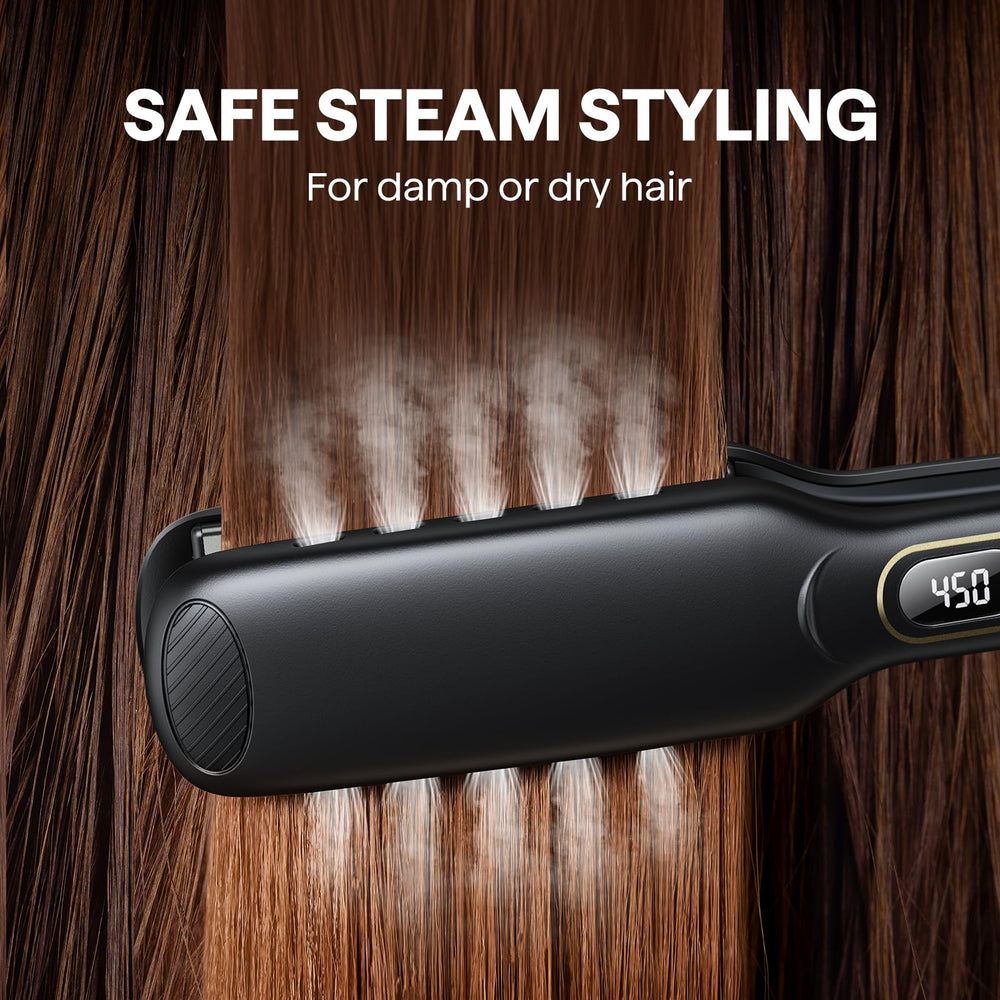 Wavytalk dual-voltage flat iron ideal for travel with safety lock