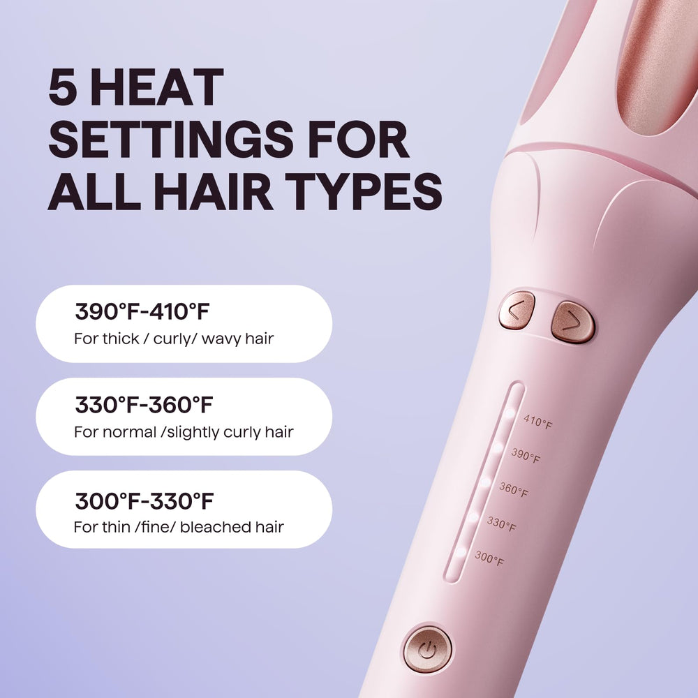 Wavytalk dual voltage travel-ready curler in pink