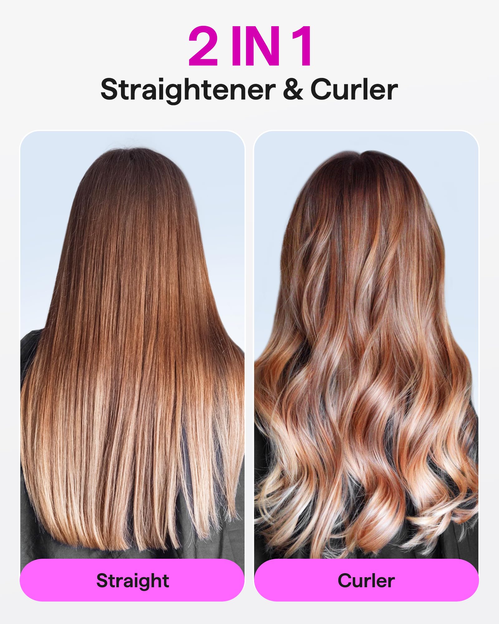 Wavytalk flat iron 2-in-1 styling versatility for multiple looks