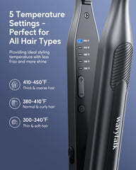 Wavytalk Flat Iron close-up shows 3D floating plates for smooth hair