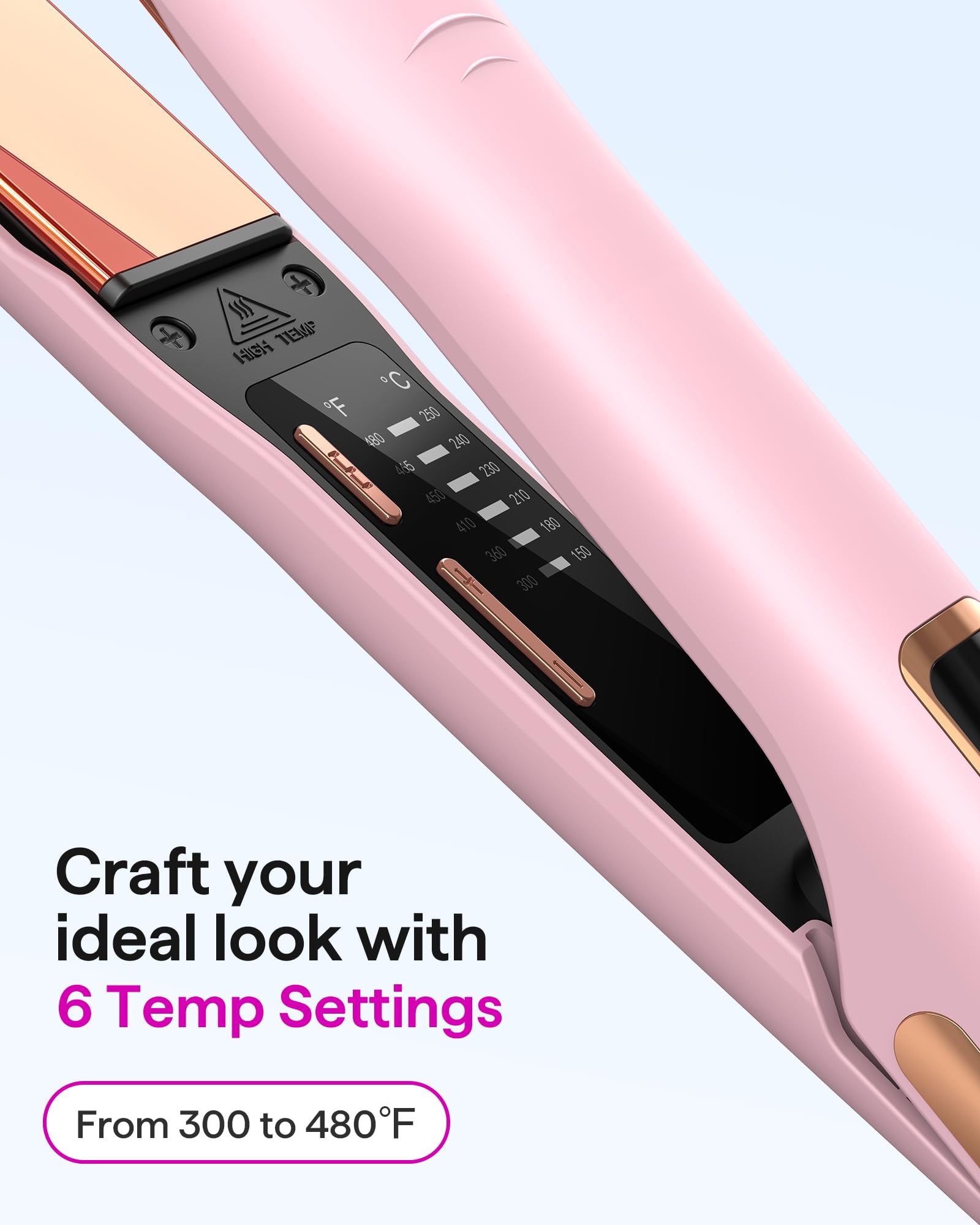 Wavytalk flat iron moisture-friendly design for glossy, healthy-looking hair