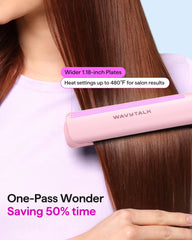 Wavytalk flat iron wide 1.18-inch plate for efficient one-pass straightening