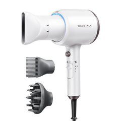 Wavytalk hair dryer in action with 1875W motor delivering fast drying and smooth results
