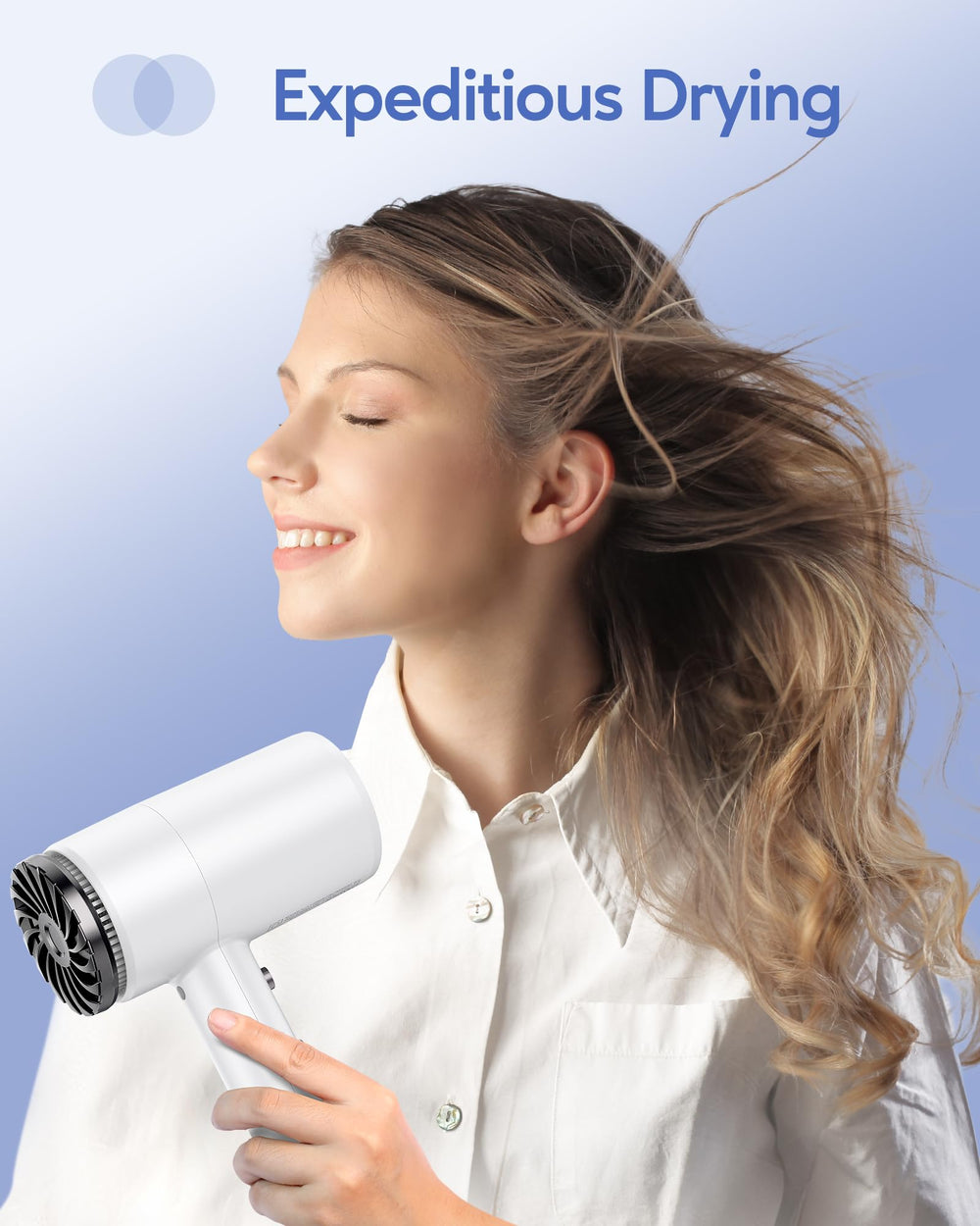Wavytalk hair dryer 1875W motor delivers strong airflow for faster drying.