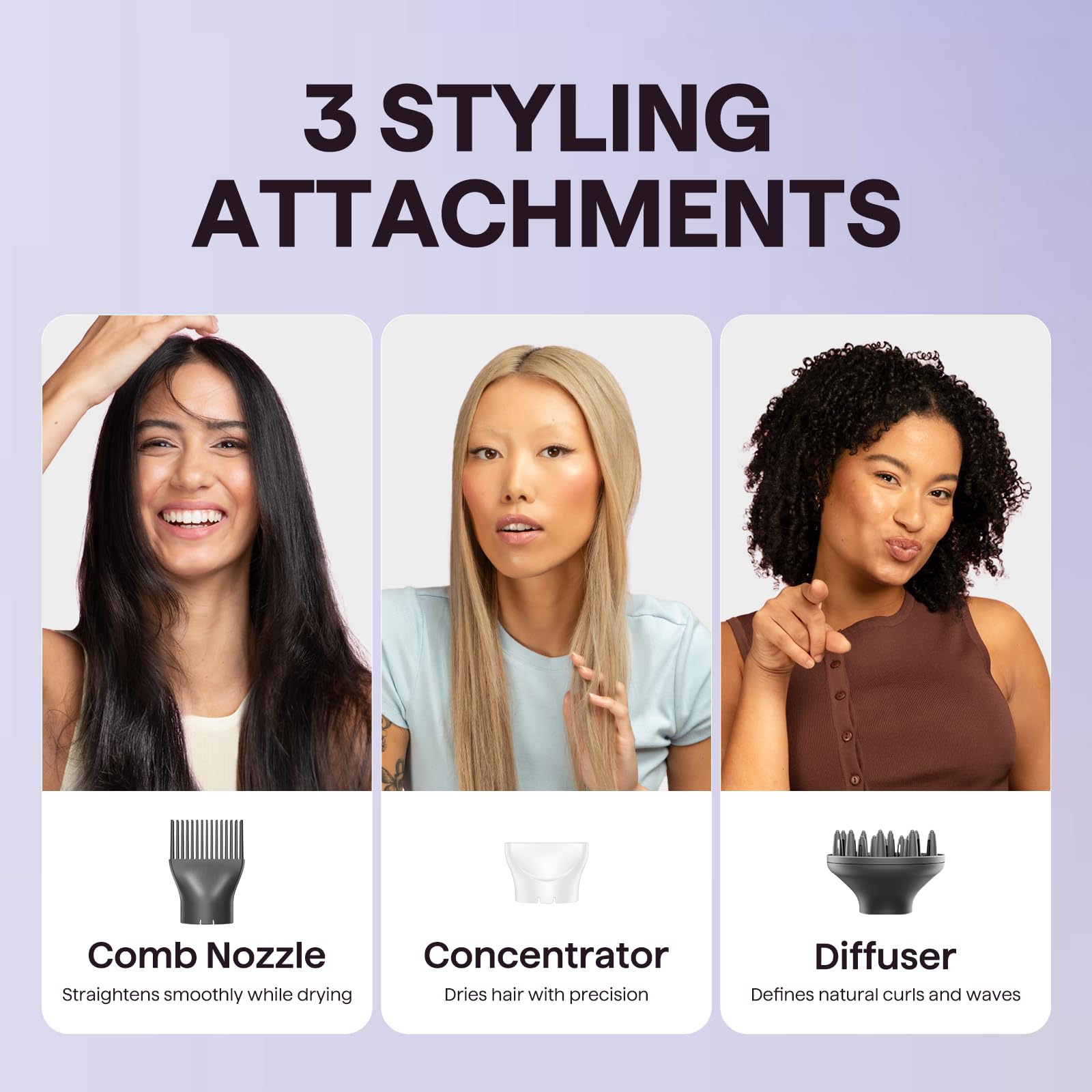 Wavytalk comb attachment smoothing thick and unruly hair with ease